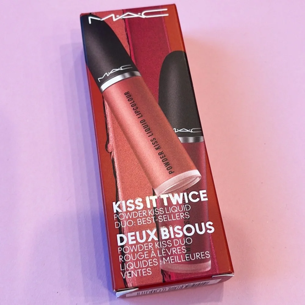 NEW! MAC Kiss It Twice Powder Liquid Lipstick Duo Set